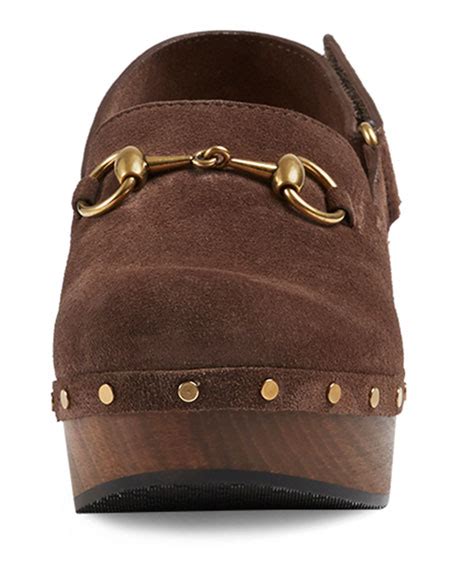 Gucci Amstel Suede Clog, Maple Brown 